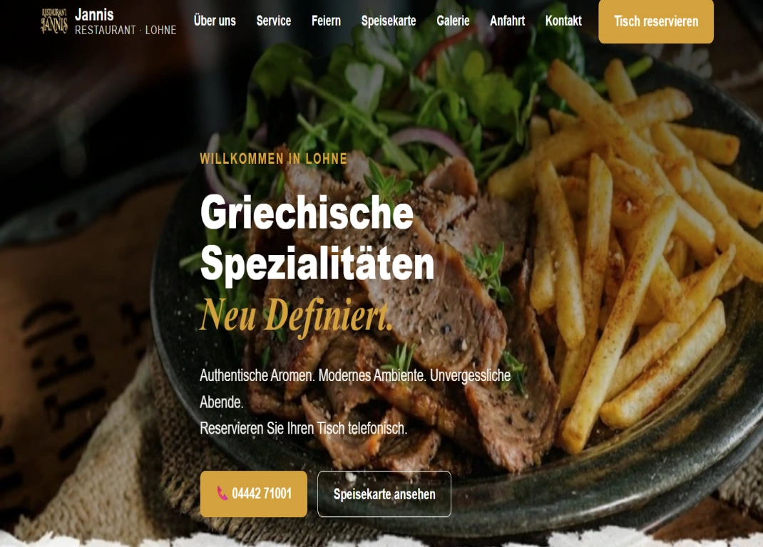 Restaurant Jannis Website Screenshot